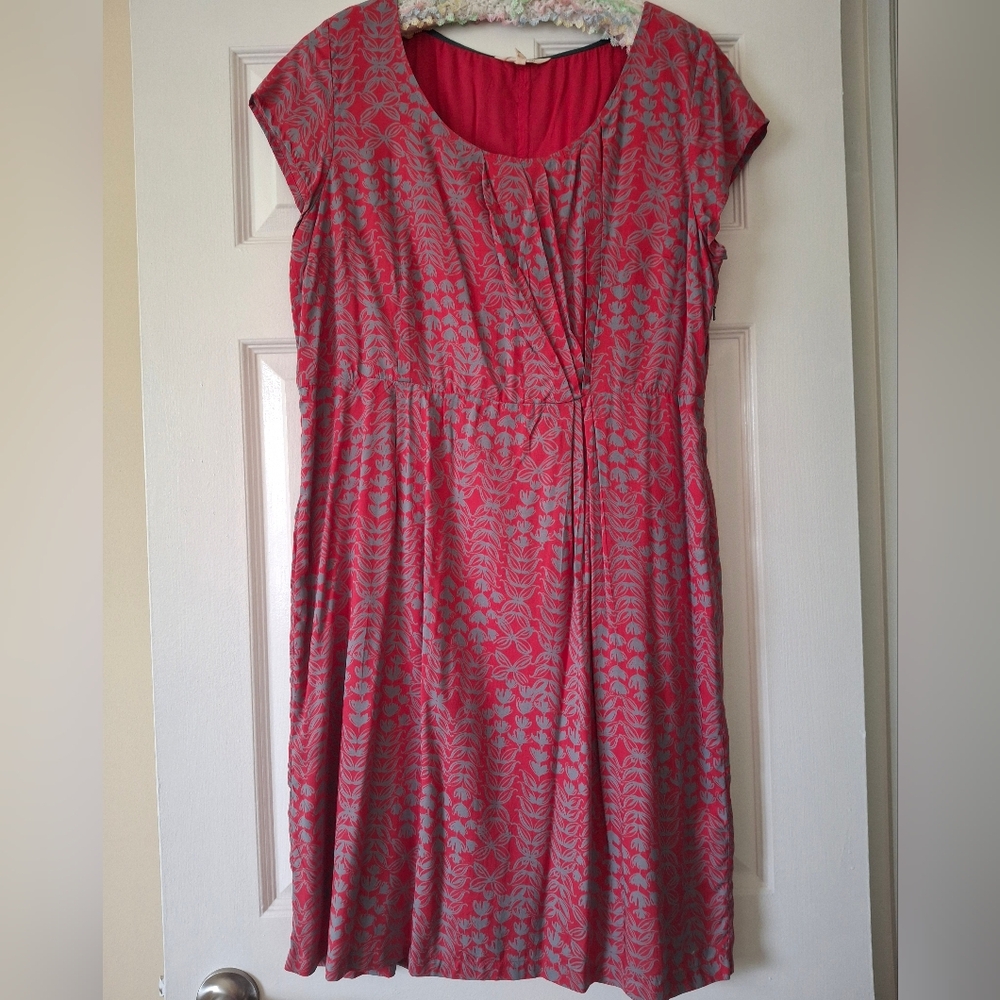 White Stuff Pink and Gray Patterned Dress. UK 16/US 12